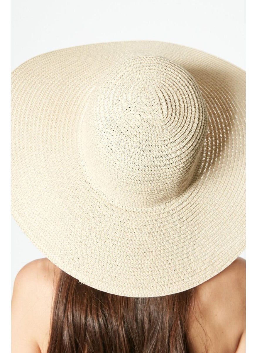 Short Brim Straw Beach Hat Y8201 Light Beige