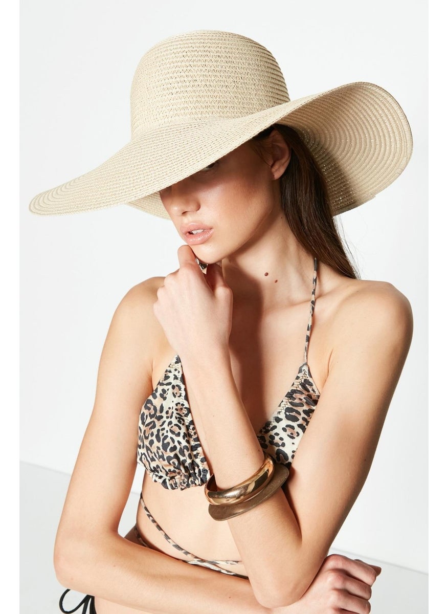 Short Brim Straw Beach Hat Y8201 Light Beige