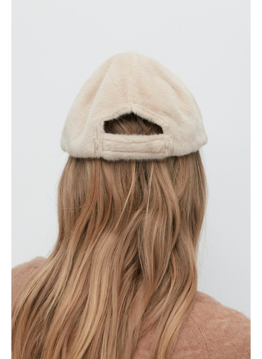 Plush Brim Hat 8008 Beige