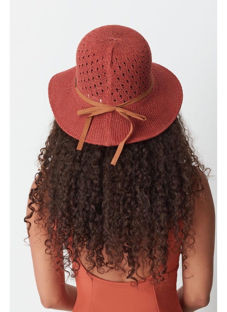 Mercerized Beach Hat T24740-15 Dark Brown