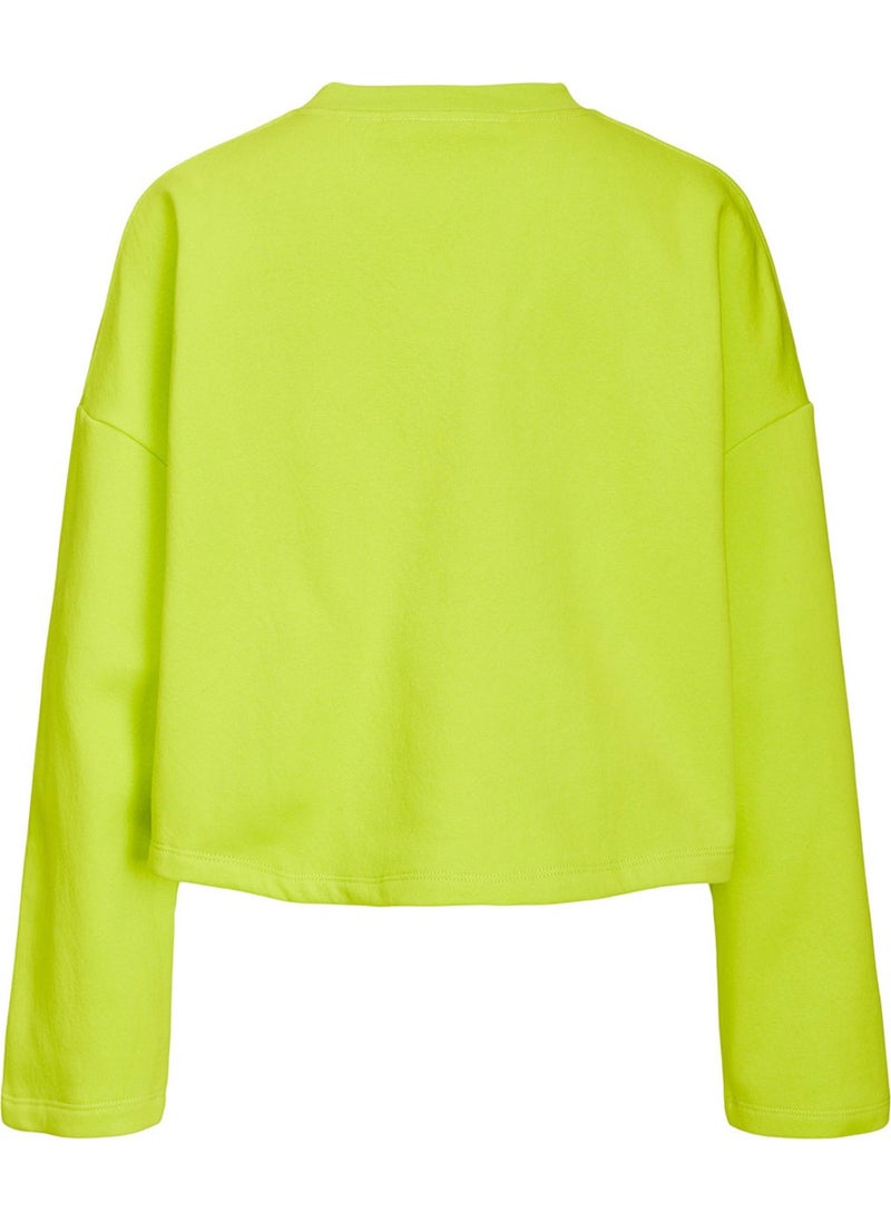 Crew Neck Block Patterned Green Women 12214536