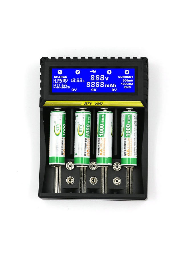 Multifunctional Battery Charger lithium battery Lithium-ion Battery Nickel Metal Hydride Nickel Cadmium AA AAA 9V Battery Charger Smart Charger with LCD Display