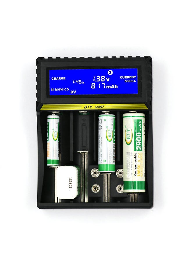 Multifunctional Battery Charger lithium battery Lithium-ion Battery Nickel Metal Hydride Nickel Cadmium AA AAA 9V Battery Charger Smart Charger with LCD Display