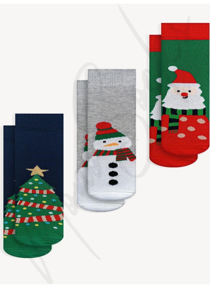 - 3 Pack Children's Scarf Christmas Patterned Socks