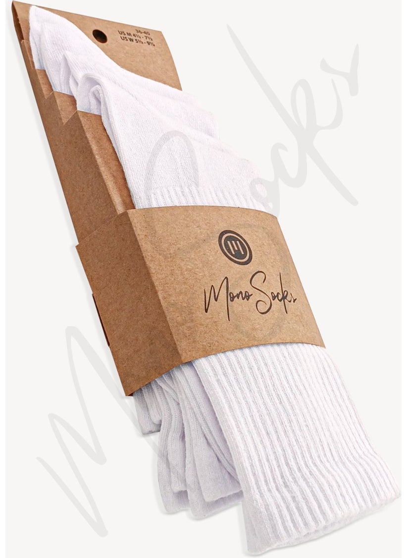 Super Basic 4-Piece Cotton White Sports Socks