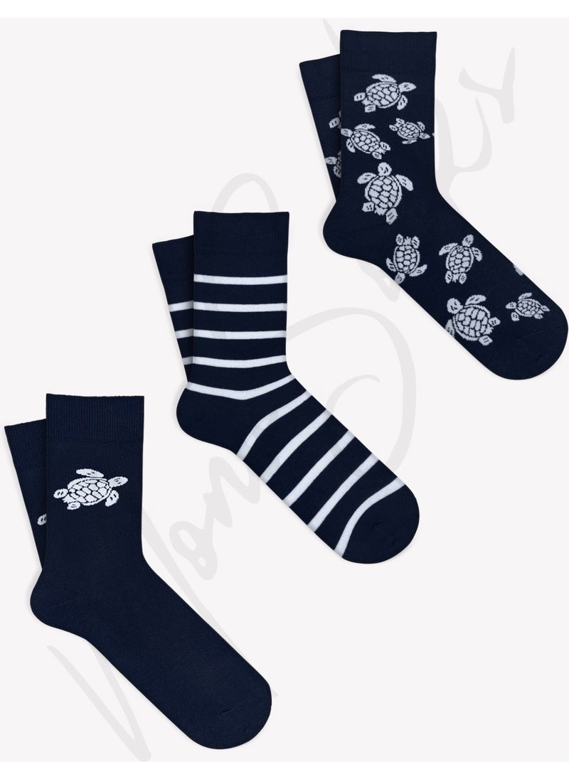 3 Pack Turtle Patterned Socks