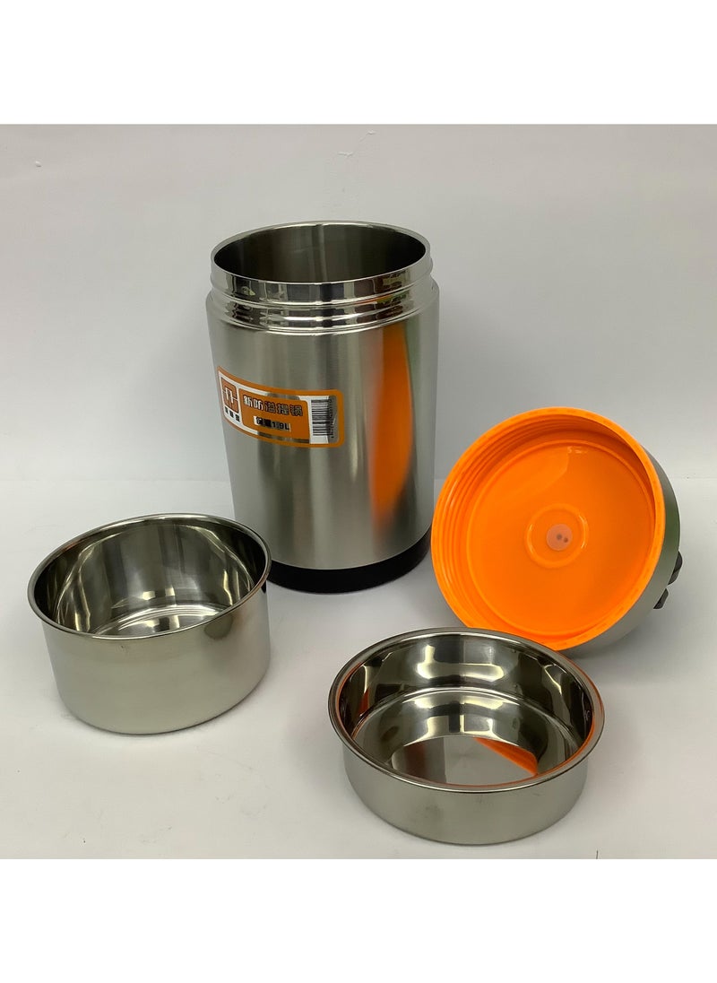 Stainless Steel Lunch Box (1.9 Liter) - with 2 Stainless Steel Bowls