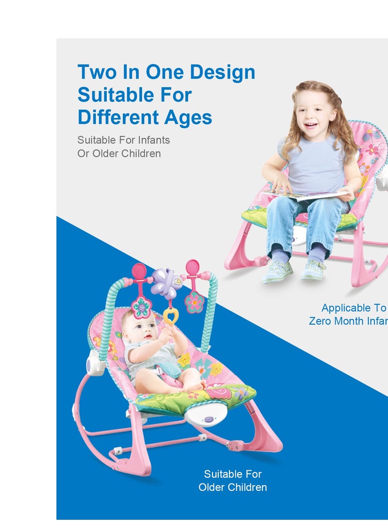 2 In 1 Baby Cradles Vibration Rocking Chair Foldable Children Rocking Bed