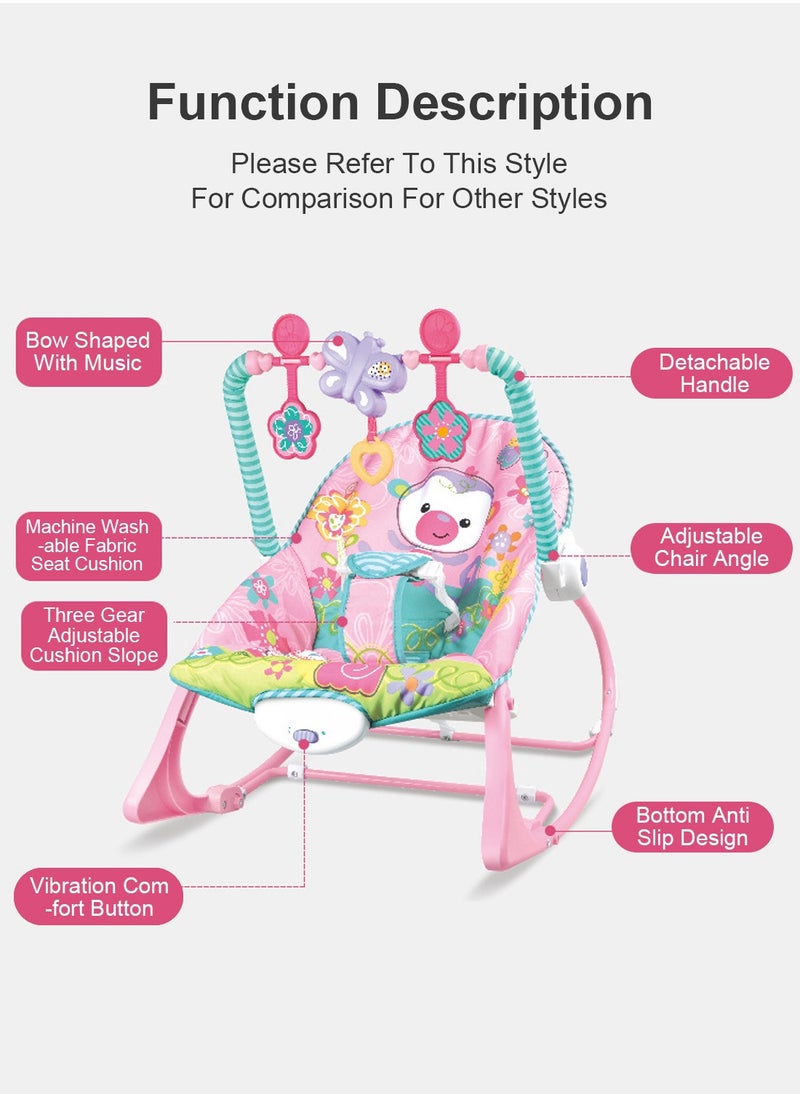 2 In 1 Baby Cradles Vibration Rocking Chair Foldable Children Rocking Bed