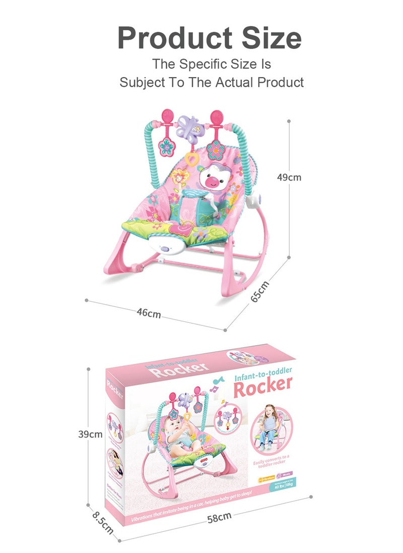 2 In 1 Baby Cradles Vibration Rocking Chair Foldable Children Rocking Bed