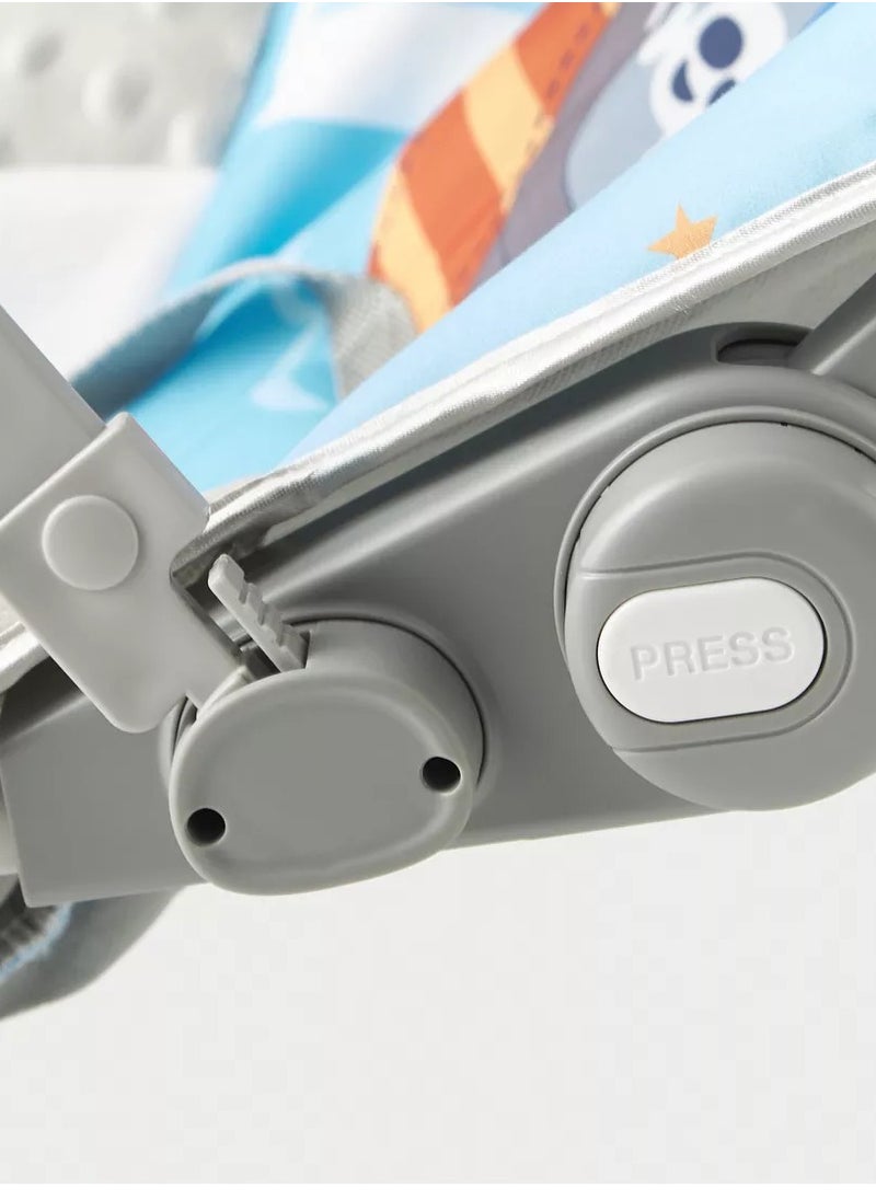 Printed Baby Bouncer With Soothing Music,  Calm Vibrations and Removable Toys - Pirate Lion