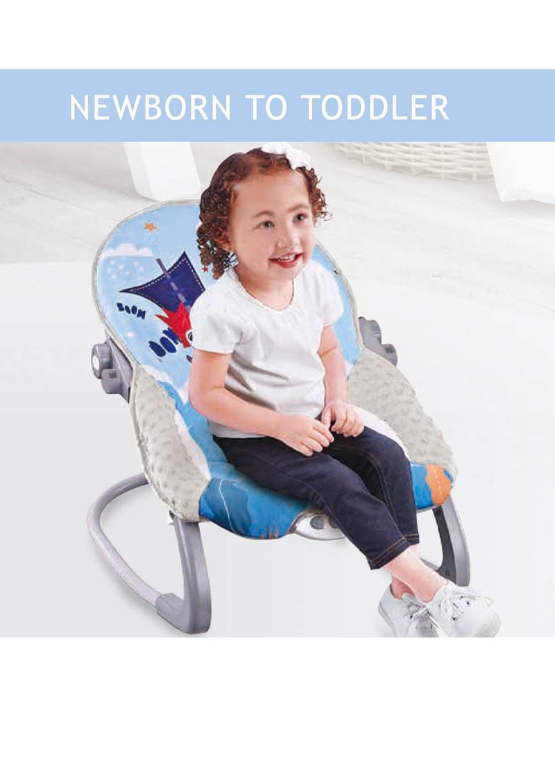 Printed Baby Bouncer With Soothing Music,  Calm Vibrations and Removable Toys - Pirate Lion