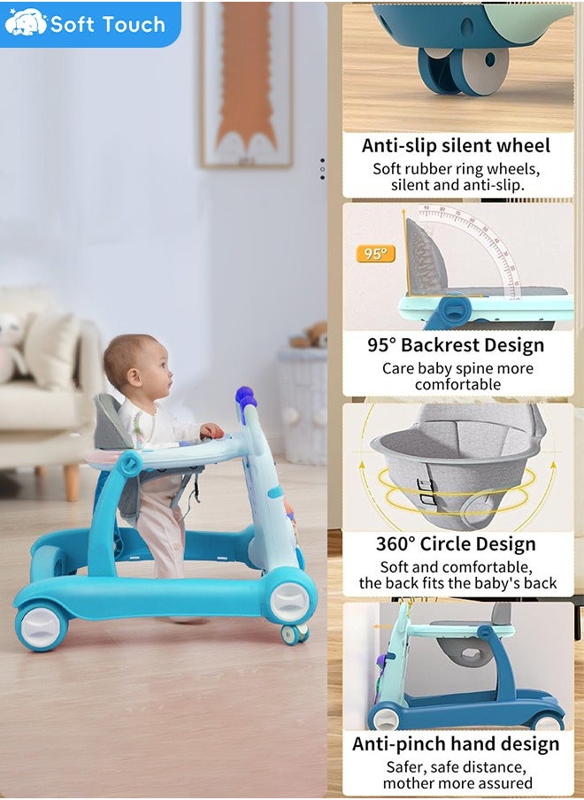 Baby Standing Walker 4 In 1 Foldable Music Baby Walker Toddler Trolley Baby Activity Center With Toys