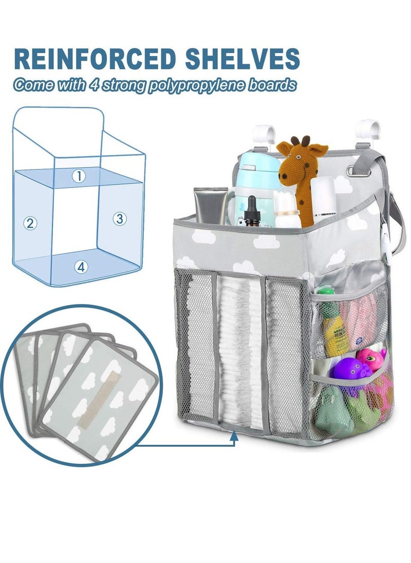 Nursery Organisers Crib Nappy Organiser Hanging Diaper Caddy Stacker Organizer Holder Beside Storage Bag for Toys Diaper Nappies Towels Clothes