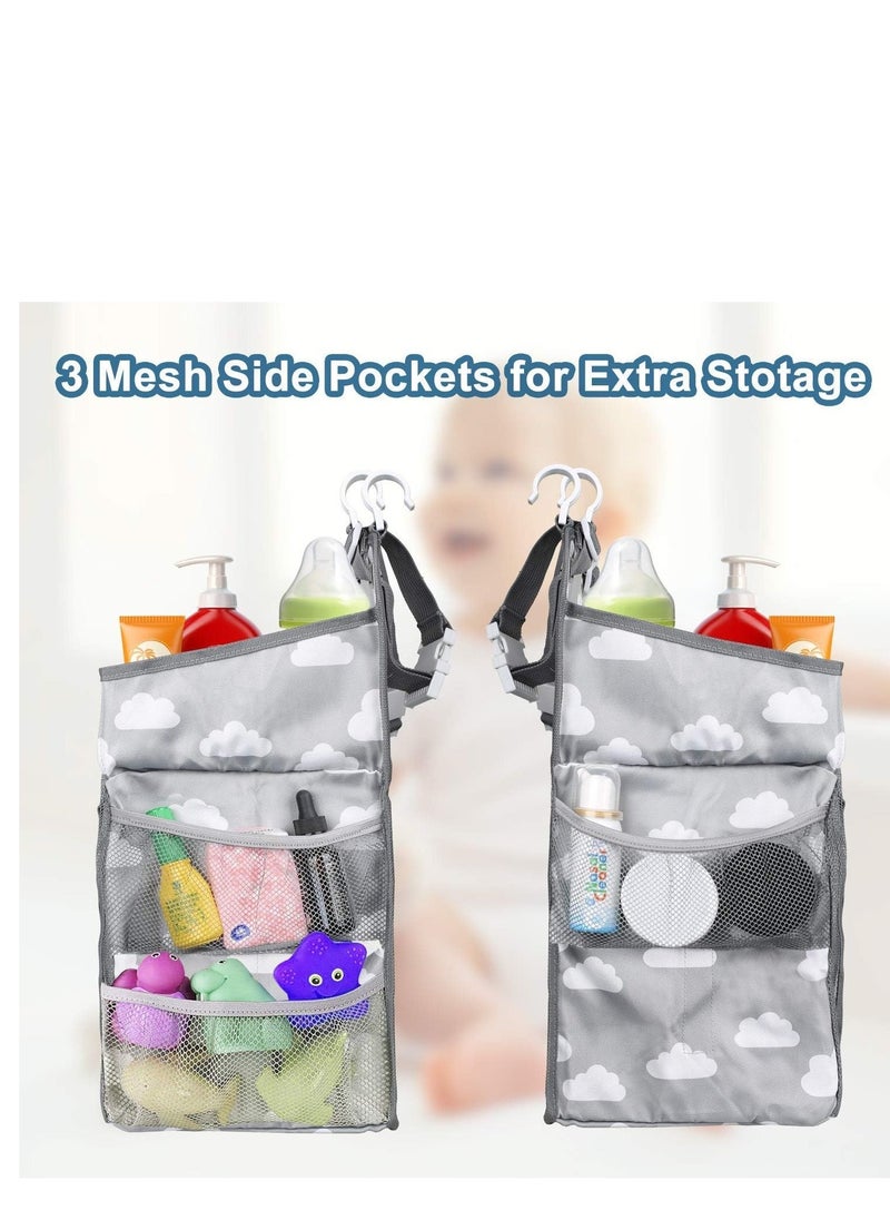 Nursery Organisers Crib Nappy Organiser Hanging Diaper Caddy Stacker Organizer Holder Beside Storage Bag for Toys Diaper Nappies Towels Clothes