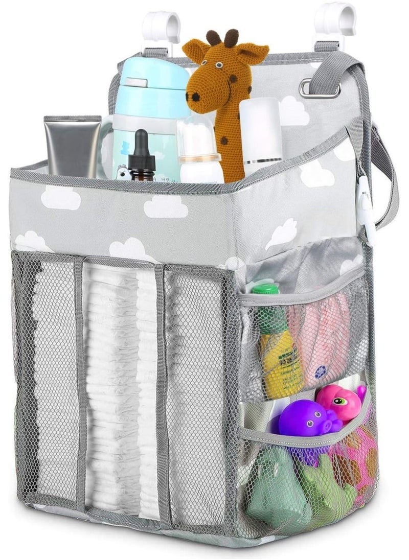 Nursery Organisers Crib Nappy Organiser Hanging Diaper Caddy Stacker Organizer Holder Beside Storage Bag for Toys Diaper Nappies Towels Clothes