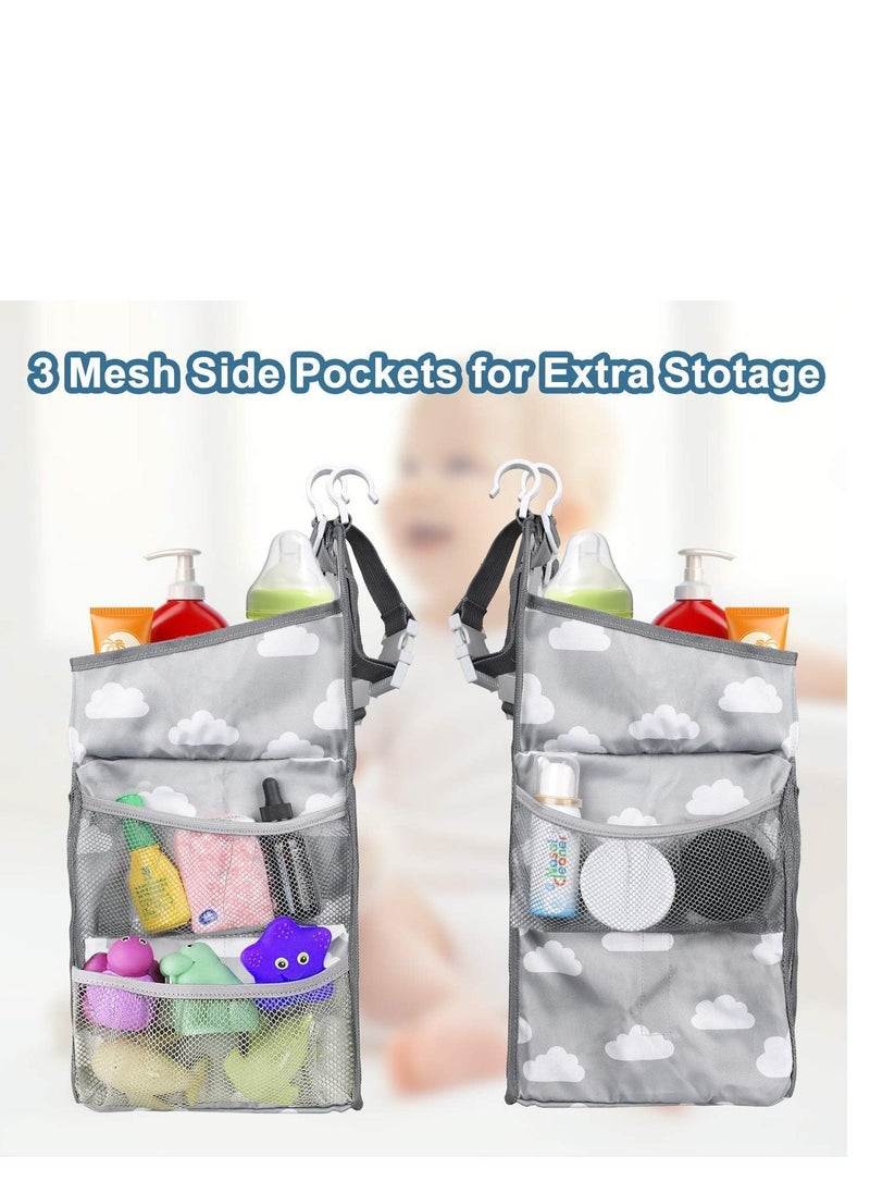 Nursery Organisers Crib Nappy Organiser Hanging Diaper Caddy Stacker Organizer Holder Beside Storage Bag for Toys Diaper Nappies Towels Clothes