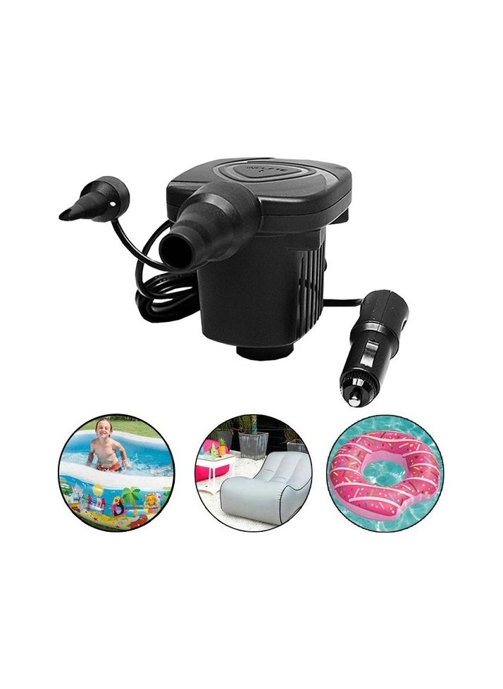 DC 12V Portable Electric Air Pump Air Bed Colour:Black