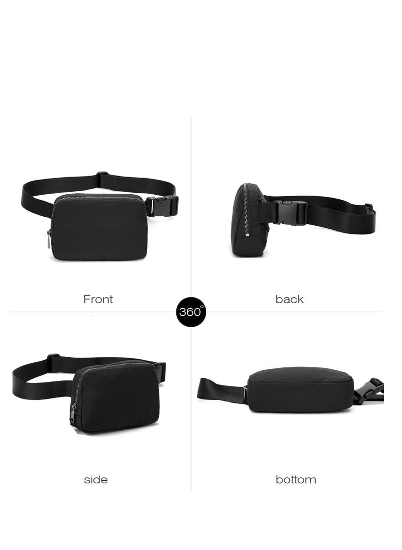 Belt Bag Waist Pack Crossbody Bags for Running Hiking Travel Workout Adjustable Strap for Women black Small Stylish