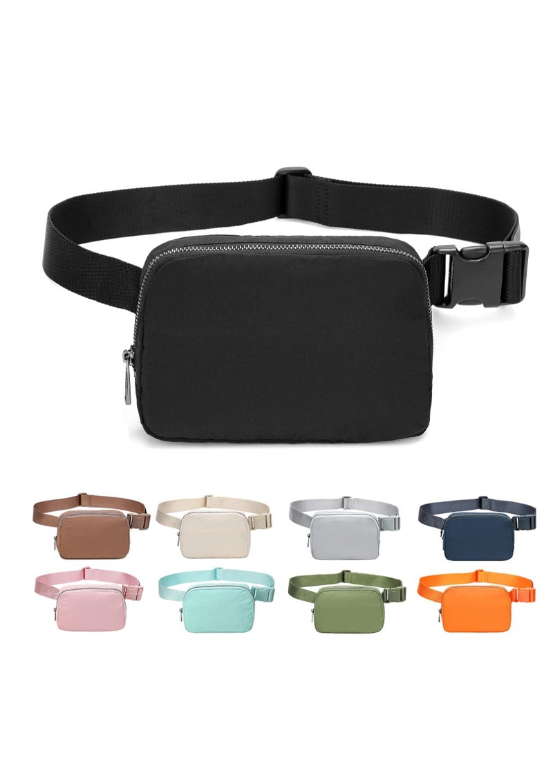 Belt Bag Waist Pack Crossbody Bags for Running Hiking Travel Workout Adjustable Strap for Women black Small Stylish