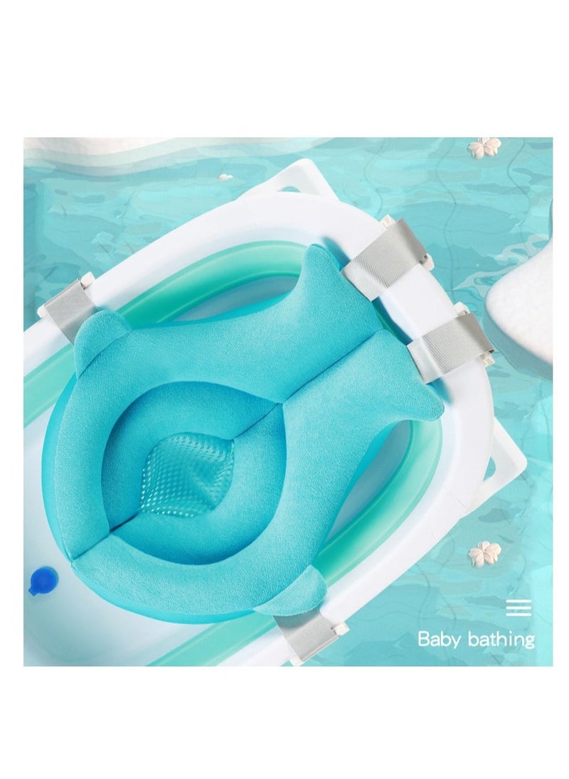 Baby Bath Tub, Whimsical Ocean Design Non-slip Bath Seat, Makes Toddler Bath time Fun, Moby Blue