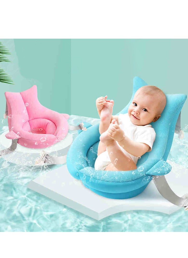 Baby Bath Tub, Whimsical Ocean Design Non-slip Bath Seat, Makes Toddler Bath time Fun, Moby Blue