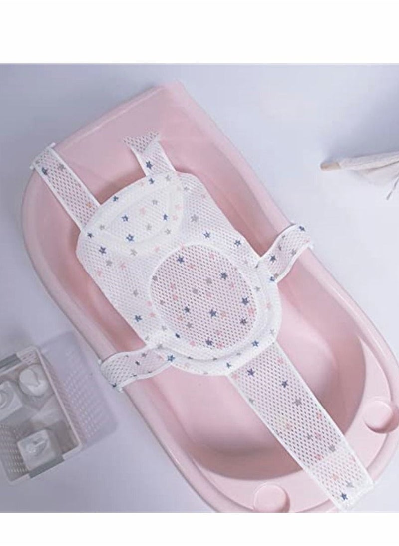 Baby Shower Mat Non Slip Newborn Bathtub Seat Adjustable Support Cushion Sitting Mesh Sling