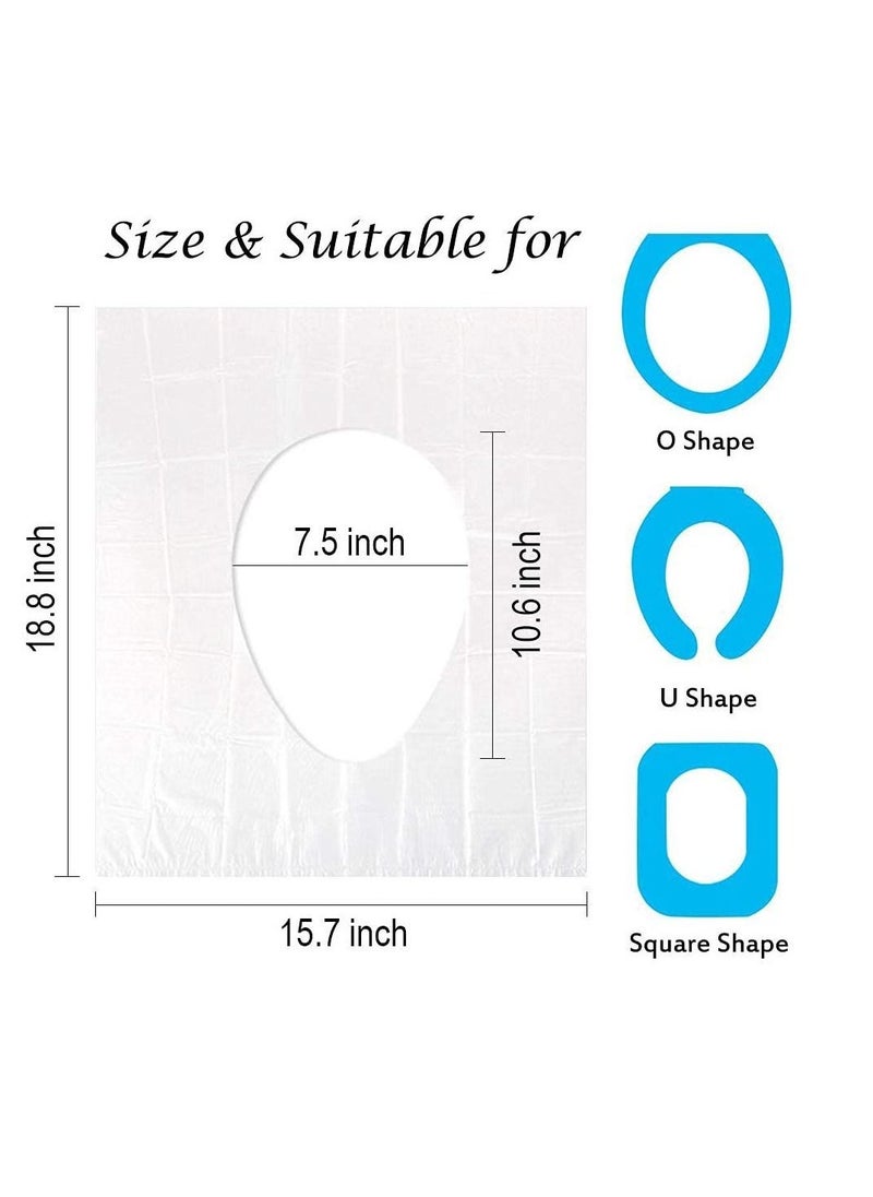 50 Pack Disposable Plastic Toilet Seat Cover Waterproof and Non Slip Individually Wrapped for Travel Perfect for Potty Training