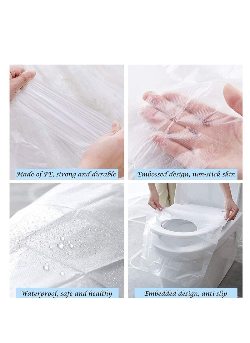 50 Pack Disposable Plastic Toilet Seat Cover Waterproof and Non Slip Individually Wrapped for Travel Perfect for Potty Training