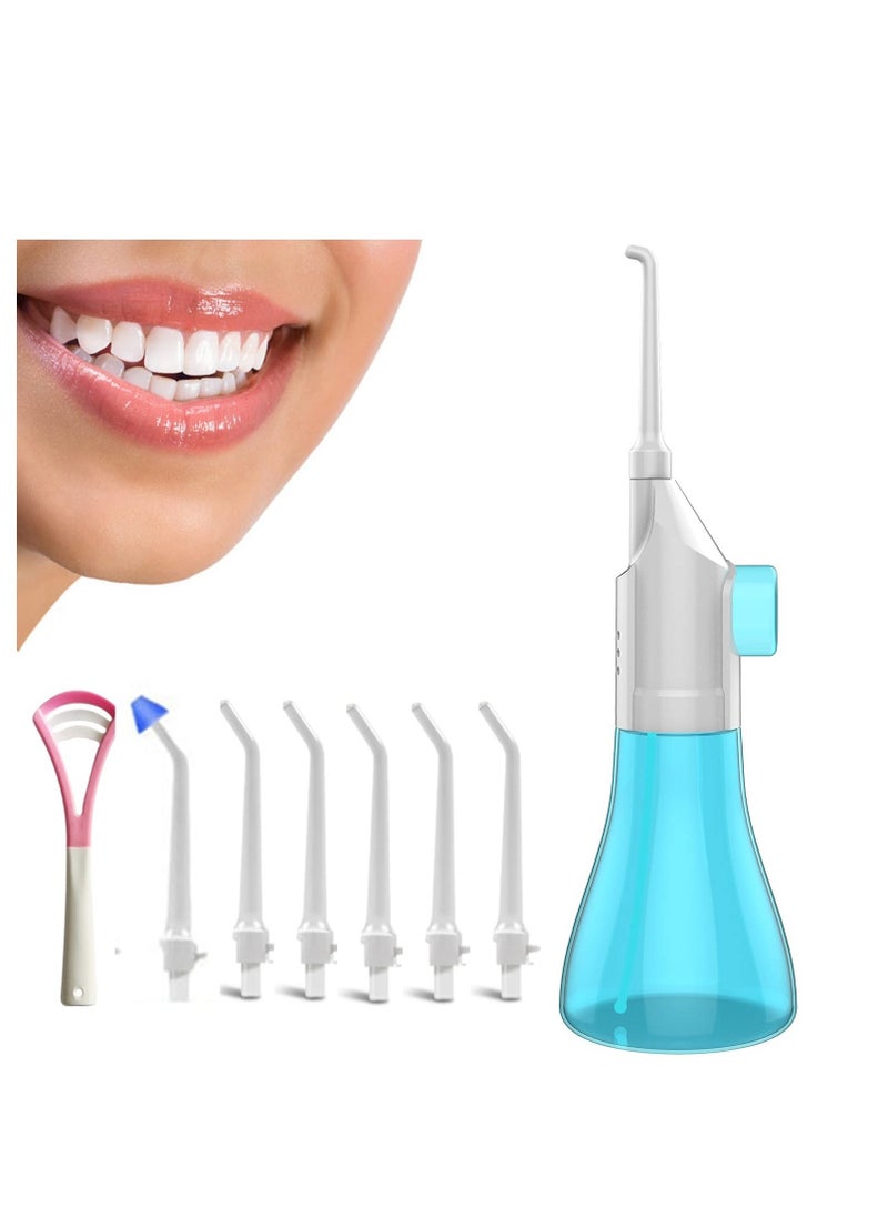 Water Flosser Oral Irrigator for Teeth, Water flosser portable, Manual Water flosser cordless, Braces Cleaning Machine, Cordless Oral Irrigator, for Travel and Home