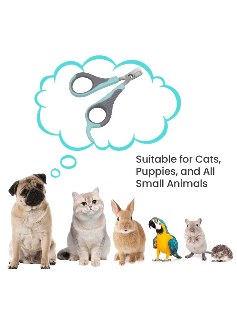 Cat Nail Clipper, Professional Stainless-Steel Claw Clipper Trimmer with Nail File, Cat Claw Clippers, Pet Nail Clippers Trimmer for Cats, Kittens, Hamster, Rabbits, Birds, & Small Breed Animals