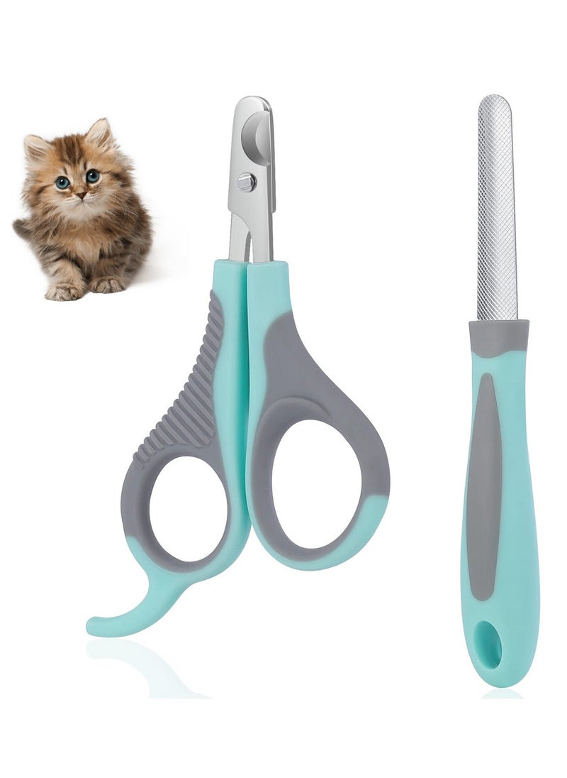 Cat Nail Clipper, Professional Stainless-Steel Claw Clipper Trimmer with Nail File, Cat Claw Clippers, Pet Nail Clippers Trimmer for Cats, Kittens, Hamster, Rabbits, Birds, & Small Breed Animals