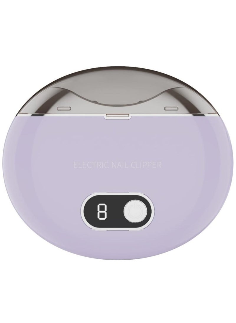 Automatic Electric Nail Clipper - Rechargeable Safety Fingernail Trimmer and Filer for Adults, Seniors, Infants, Babies, Kids, Men, and Women (Purple) - Perfect Gift for All Ages