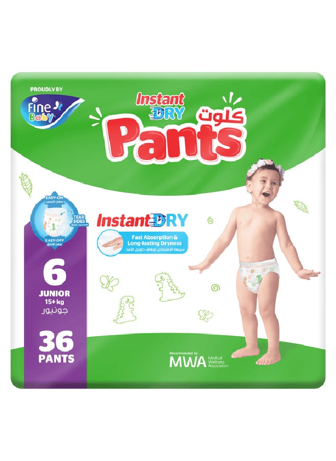 Fine Baby Instant Dry Pants 6 Junior (15+Kg) 36'S