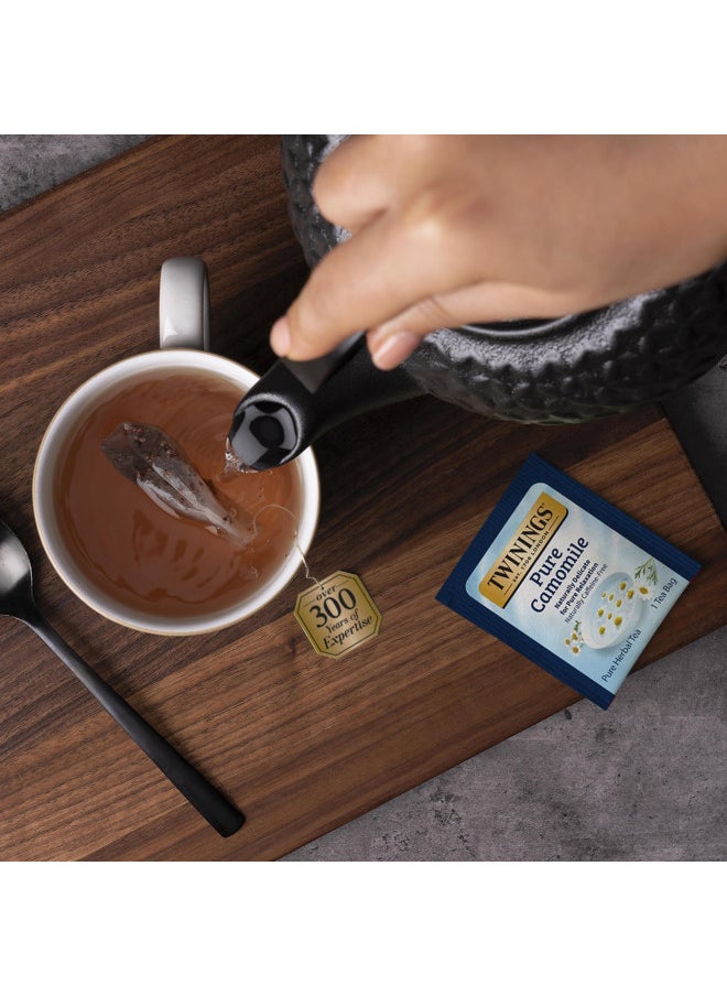 Twinings Pure Camomile Herbal Tea Individually Wrapped Bags, 20 Count Pack of 6, Naturally Caffeine Free