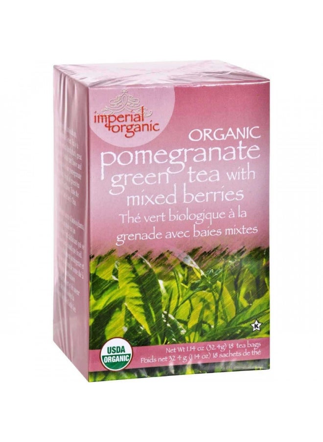 Uncle Lee's Tea Imperial Organic Pomegranate Green Tea with Mixed Berries 18 Tea Bags