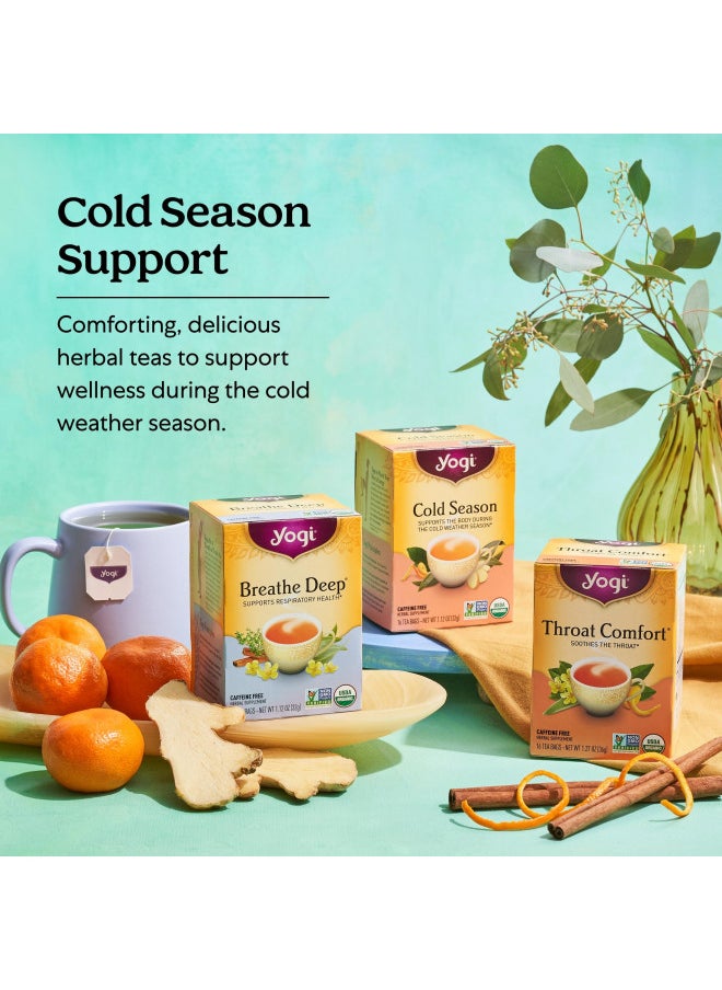 Yogi Tea - Throat Comfort (6 Pack) - Soothes the Throat with Wild Cherry Bark, Licorice Root, Mullein, and Ginger - Caffeine Free - 96 Organic Herbal Tea Bags