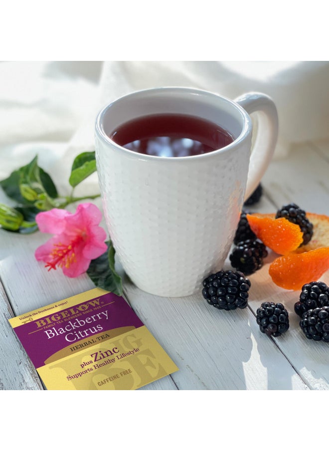 Bigelow Tea Herbal Teas Blackberry Citrus plus Zinc, 18 Count (Pack of 1), 18 Total Tea Bags