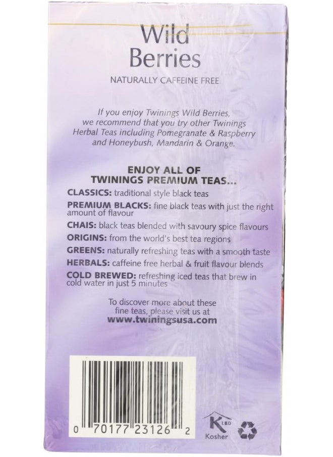 Twinings of London Wild Berries Herbal Tea Bags, 20 Count