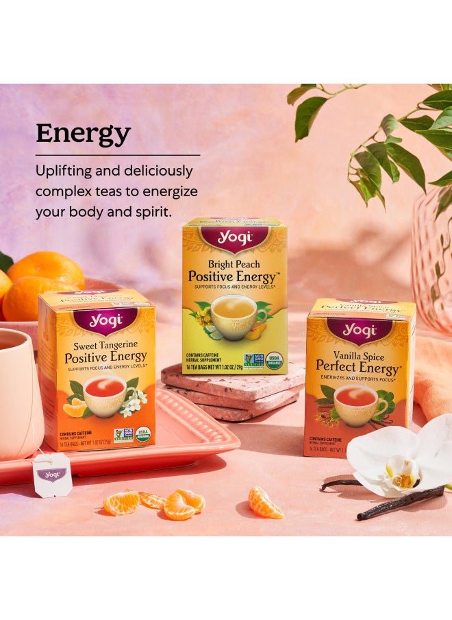 Yogi Tea Vanilla Spice Perfect Energy Tea - 16 Tea Bags per Pack (6 Packs) - Organic Vanilla Energy Tea - Focus Tea - Includes Green Tea, Black Tea, Ashwagandha, L-Theanine & More