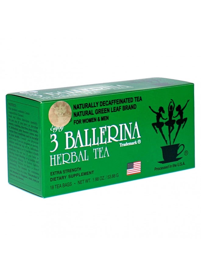 3 Ballerina Tea Dieters Extra Strength 18 Tea Bags, drink, 36 Count, (Pack of 2)