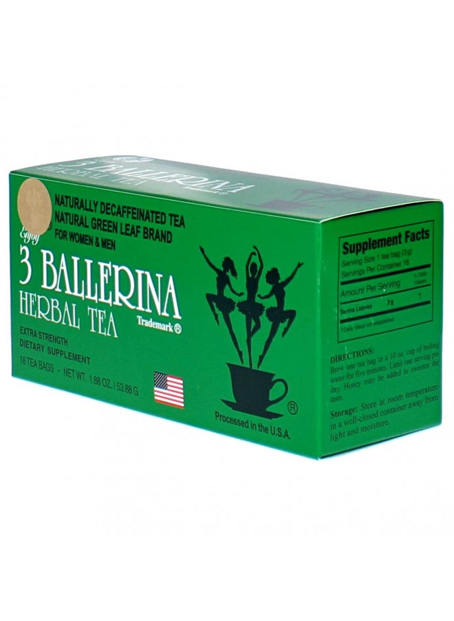 3 Ballerina Tea Dieters Extra Strength 18 Tea Bags, drink, 36 Count, (Pack of 2)