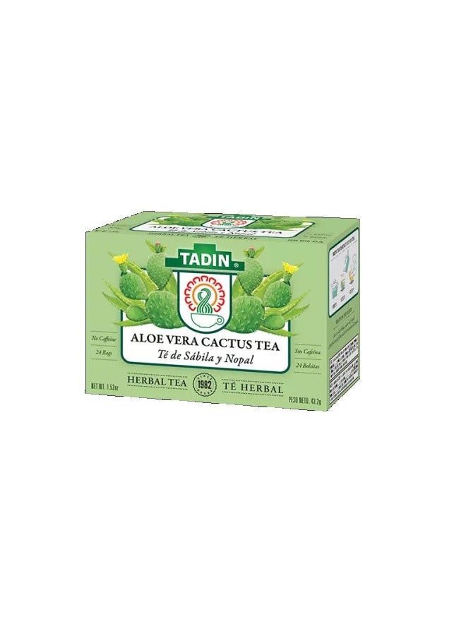 Tadin Aloe Vera Cactus Tea, 24 Bags (Pack of 2)