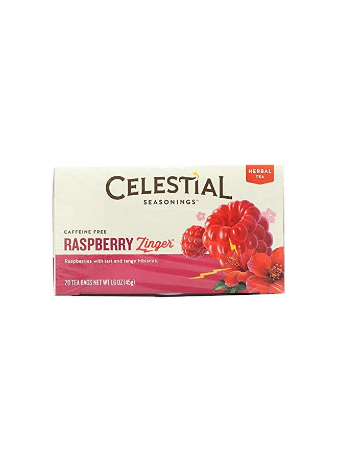 Celestial Seasonings Herbal Tea Caffeine Free Raspberry Zinger - 20 Tea Bags