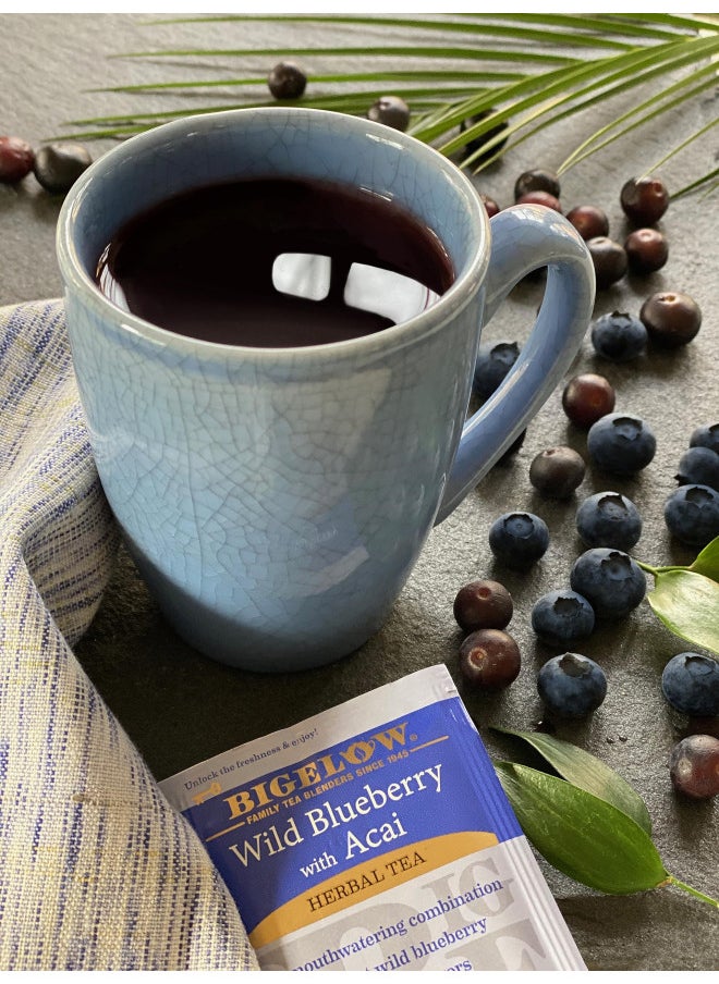 Bigelow Tea Wild Blueberry with Acai Herbal Tea, 20-Count (Pack of 6), Caffeinated 120 Tea Bags Total