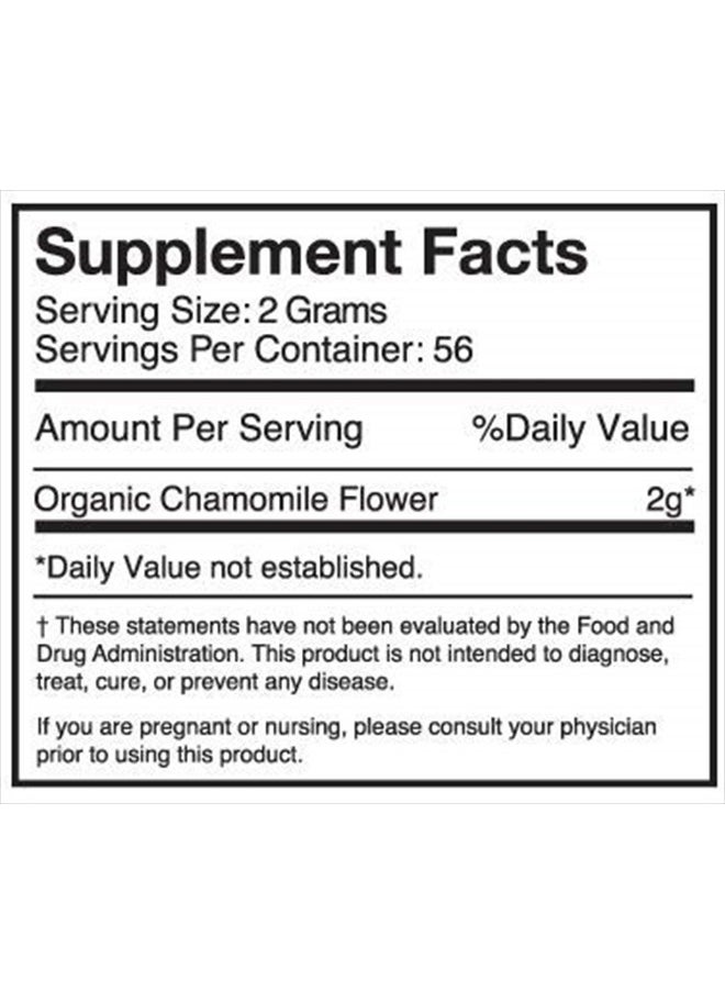 Organic Chamomile Whole Flower, Loose Leaf, Tea Leaves, 4oz (Packaging may vary)