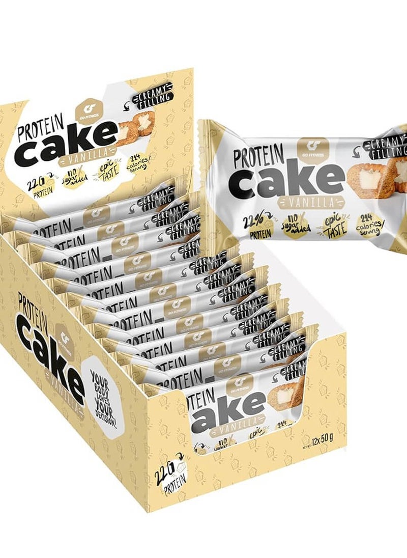 Go Fitness Protein Cake, Vanilla, 50g Pack of 12