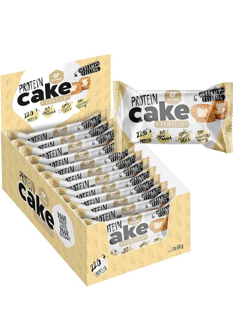 Go Fitness Protein Cake, Vanilla, 50g Pack of 12