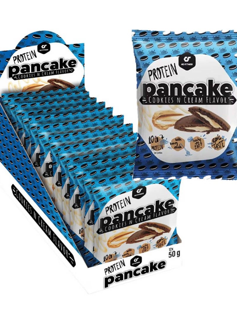 Go Fitness Protein Pancake, Cookies & Cream, 50g Pack of 12