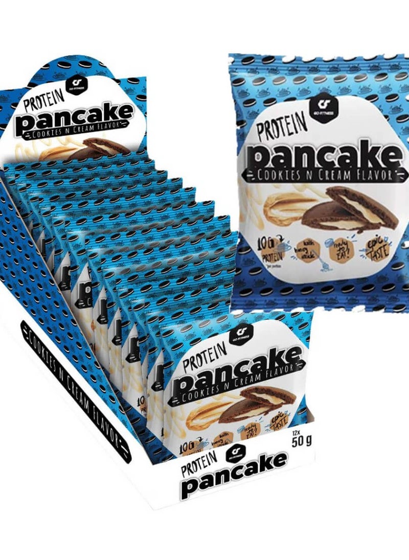 Go Fitness Protein Pancake, Cookies & Cream, 50g Pack of 12